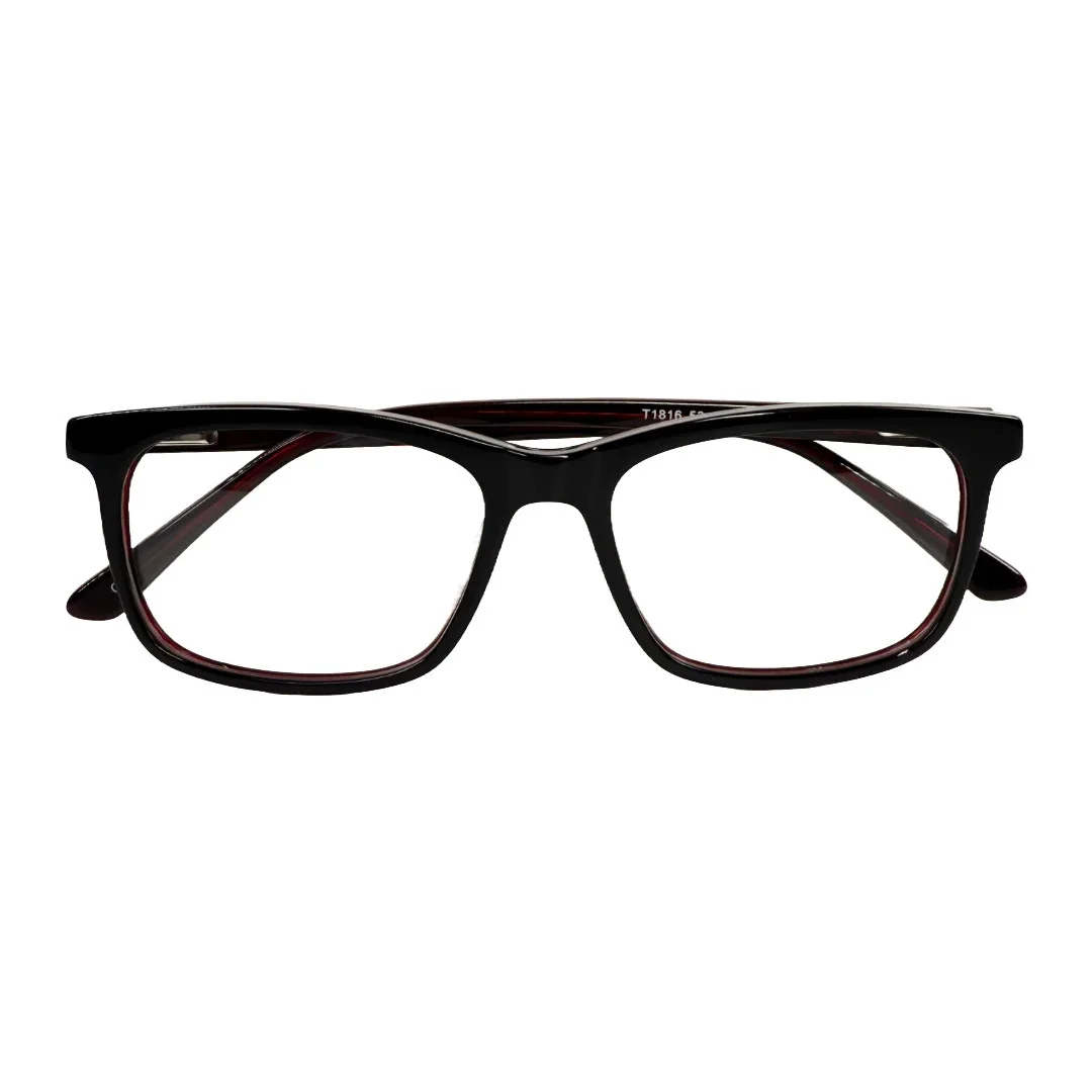 Wine Dark Red Rectangular Acetate eyeglass frames (53-17-145) 2